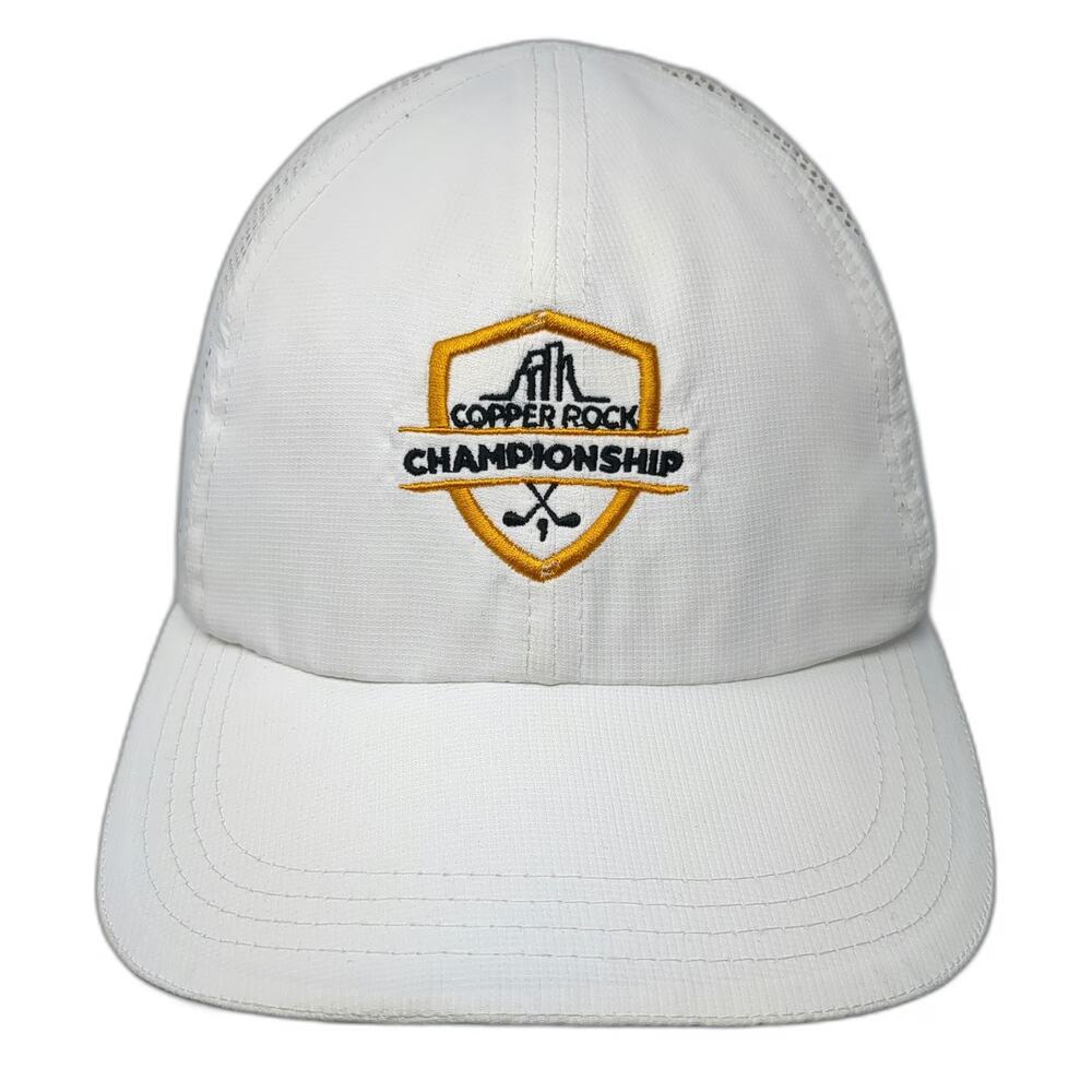 Hit Baseball Cap White One Size Copper Rock Golf Championship Strapback Hat